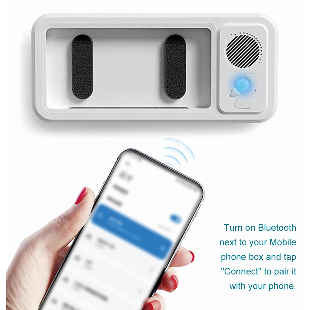 Shower Phone Holder with Bluetooth Speaker 360 Rotation Phone Mount